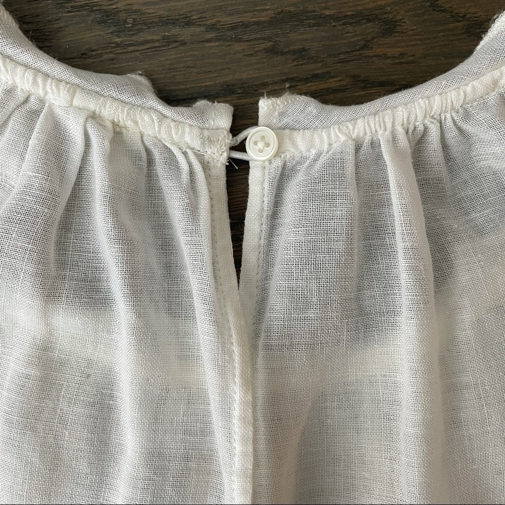 LOFT White Top with Mustard Yellow Embroidery - Picture 6 of 6
